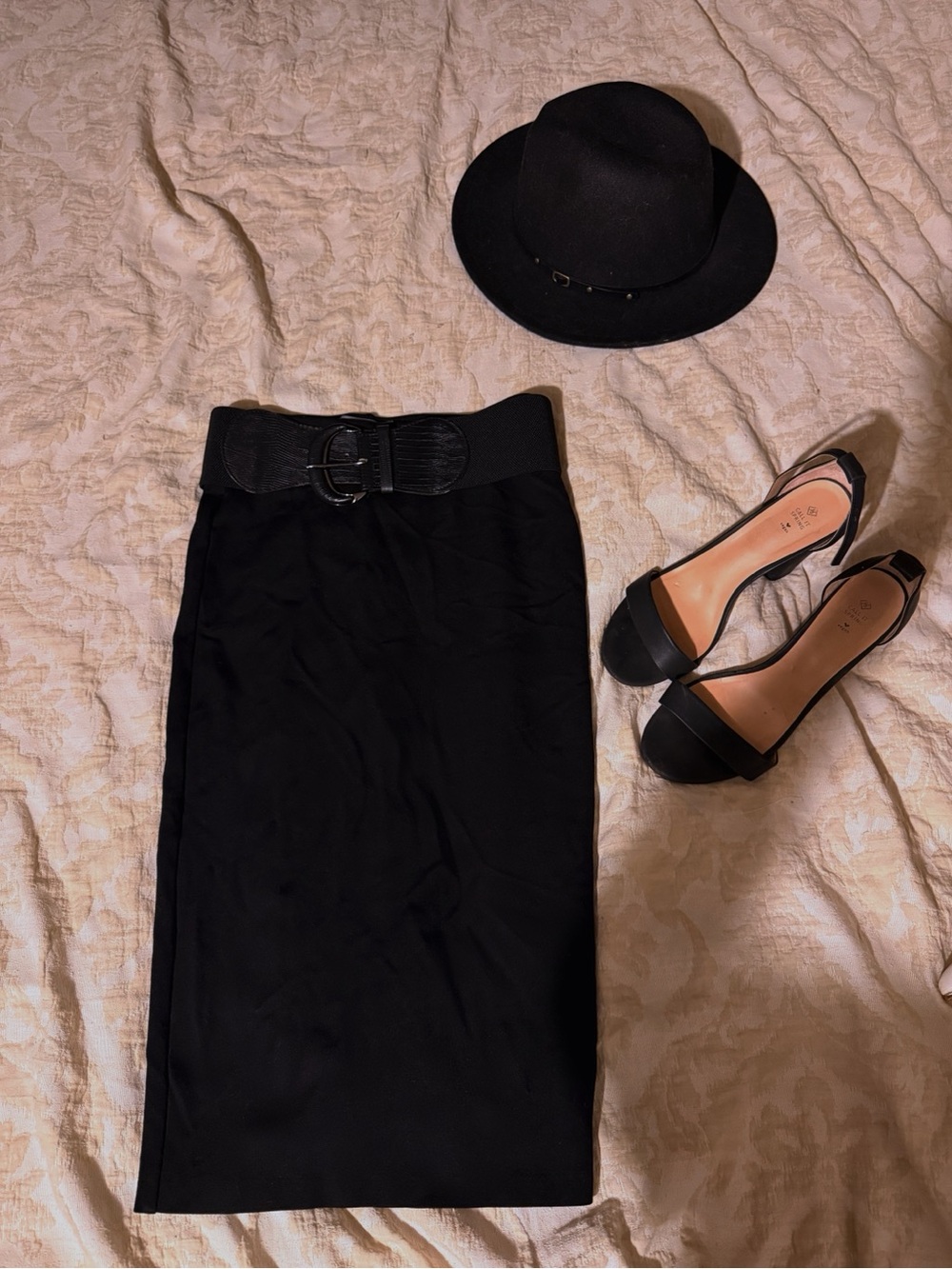 Le Château Black High Waist Pencil Skirt
